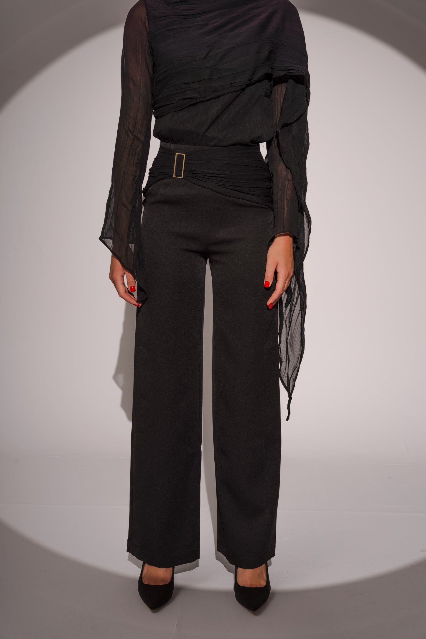 Belted Pants in Black