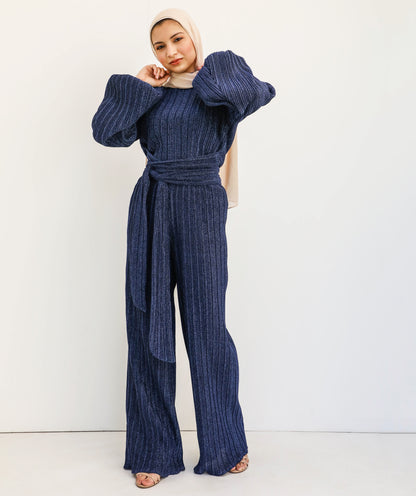 Navy Plissée set (Top)