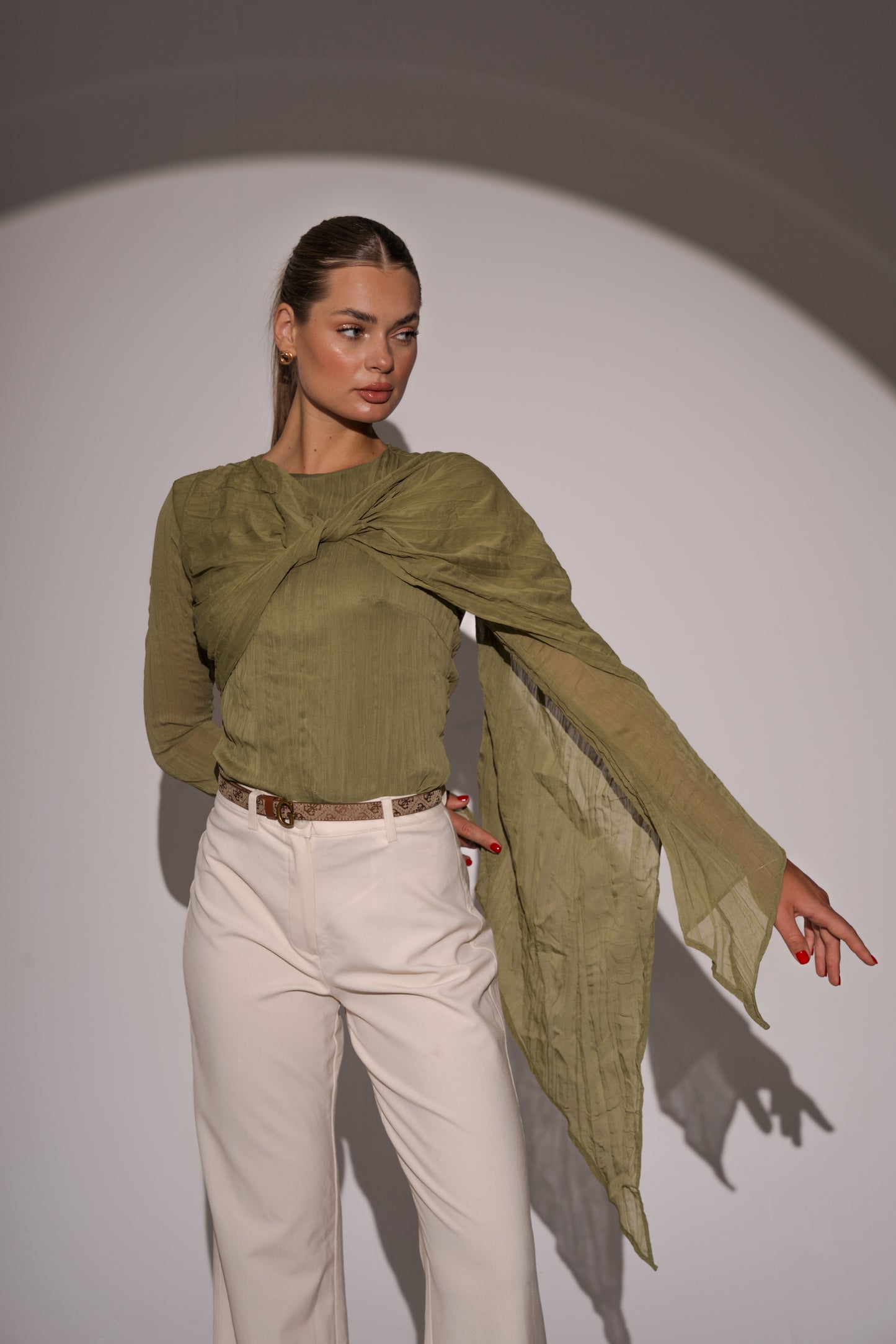 Crushed Top in Olive Green