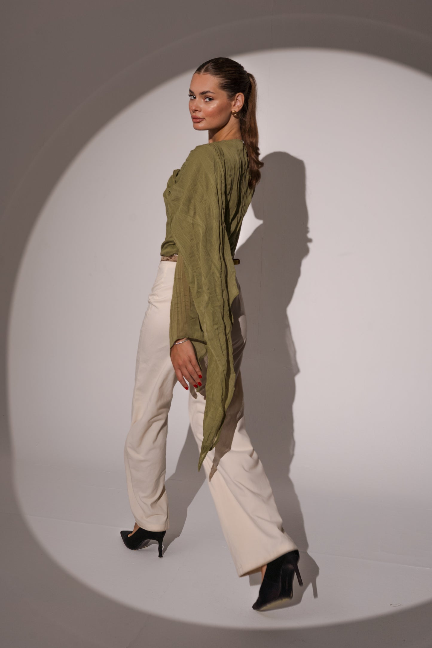 Crushed Top in Olive Green