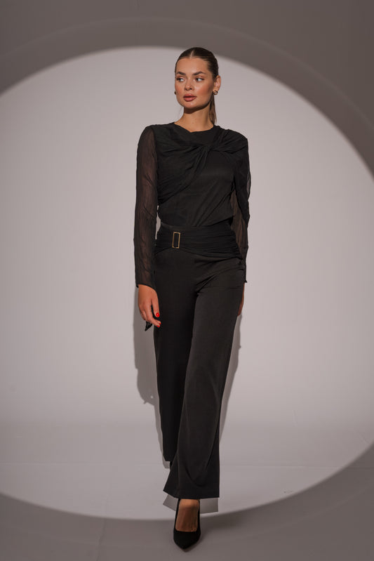 Belted Pants in Black