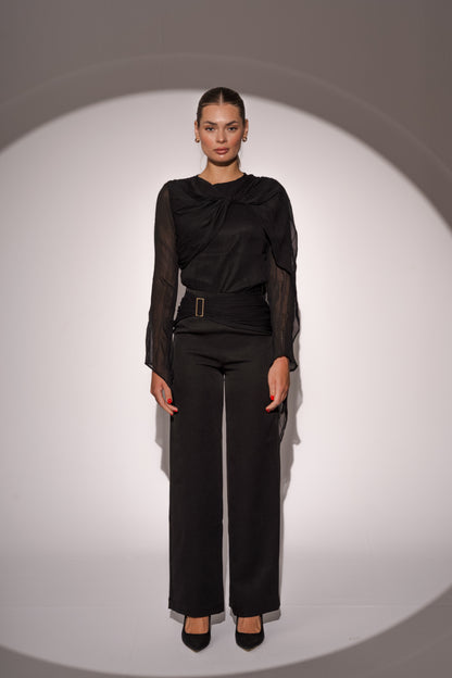 Belted Pants in Black