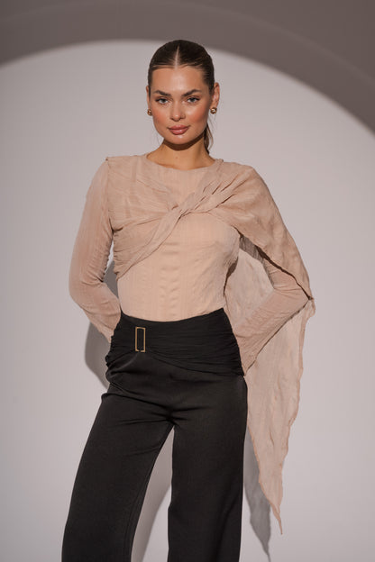Crushed Top in Nude