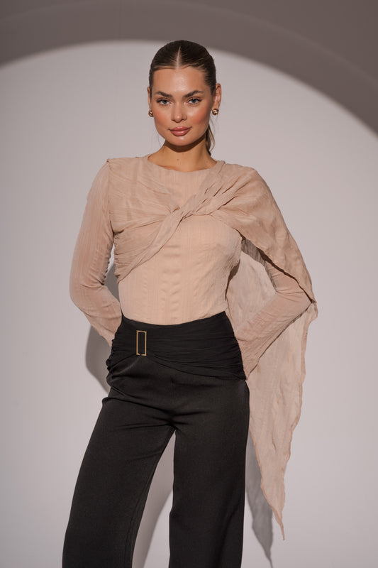Crushed Top in Nude