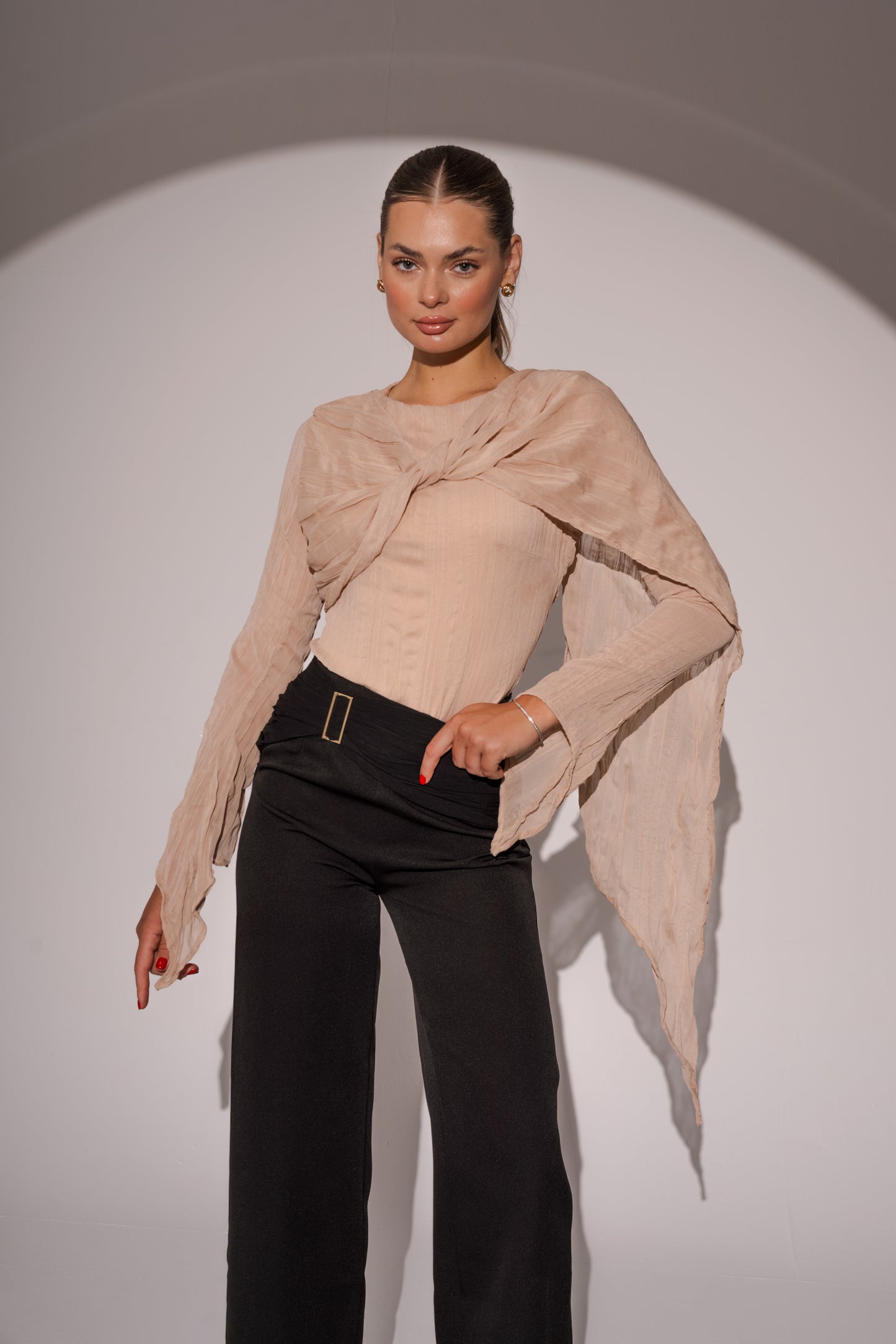 Crushed Top in Nude