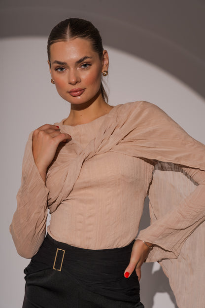 Crushed Top in Nude