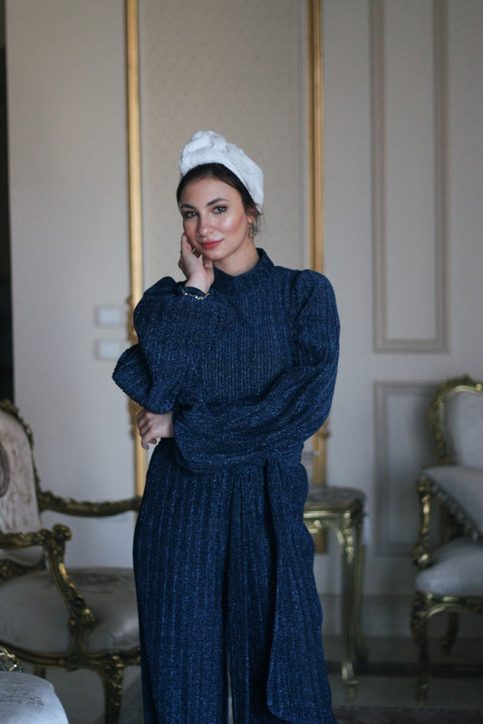 Navy Plissée set (Top)